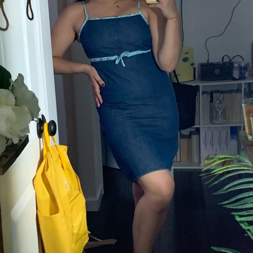 Midi denim dress